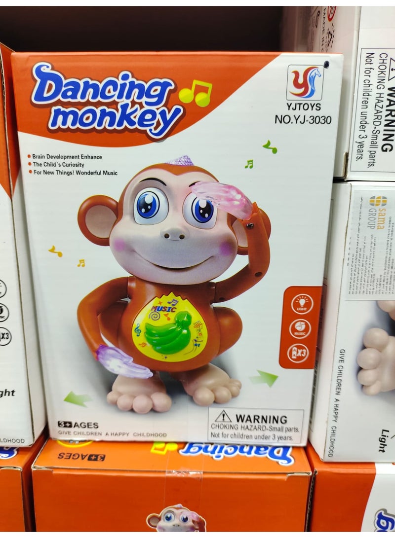 Dancing Monkey Musical Toy for Kids, Interactive Educational Toy with Light and Sound Effects, Moving Hands and Legs, Sensory and Motor Skills Development Toy, Made of Safe ABS Plastic, Suitable for Kids 12+ Months - Image 1